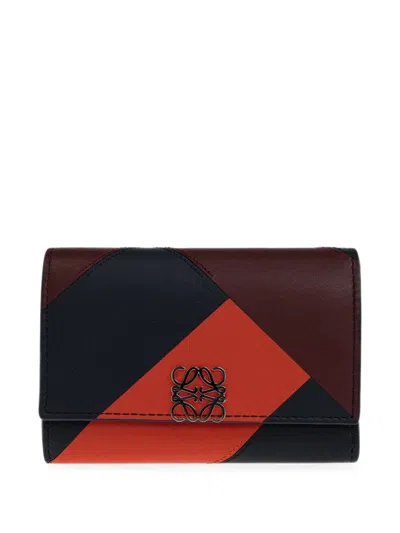 Loewe Anagram Leather Wallet In 블루