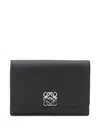 Loewe Compact Vertical Wallet In Pebbled Leather In Black