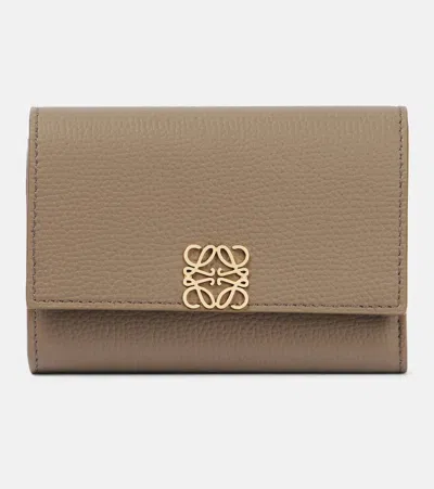 Loewe Anagram Leather Wallet In Brown