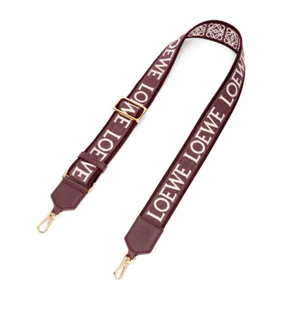 Loewe Anagram Logo Bag Strap In Burgundy