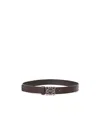 Loewe Chunky Anagram Adjustable Calf Skin Belt In Black