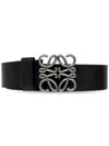 Loewe Reversible Anagram Leather Belt In Black