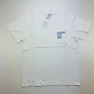 Pre-owned Loewe Anagram Logo Embroidered Pocket Oversized T-shirt Men White