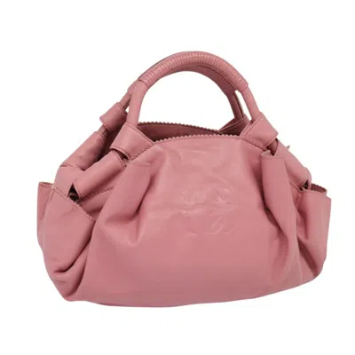 Pre-owned Loewe Anagram Logo Nappa Aire Hand Bag Leather Pink Leather Handbag ()