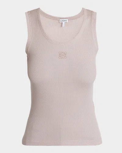 Loewe Anagram Logo Ribbed Tank Top In Light Pink
