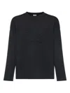 Loewe Relaxed Fit Crewneck Sweater With Embossed Logo In Black