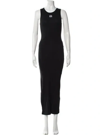 Pre-owned Loewe Anagram Long Dress In Black