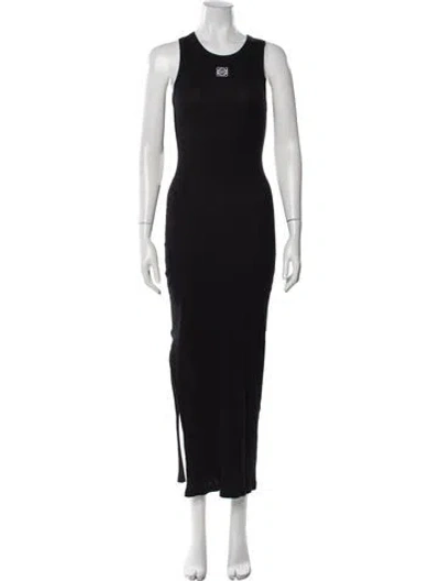 Pre-owned Loewe Anagram Long Dress In Black