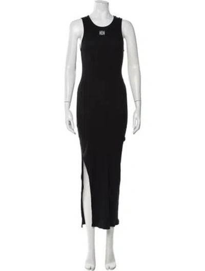 Pre-owned Loewe Anagram Long Dress In Black