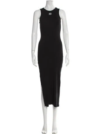 Pre-owned Loewe Anagram Long Dress In Black