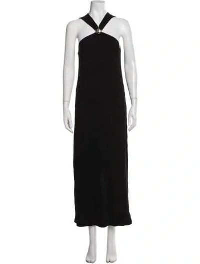Pre-owned Loewe Anagram Long Dress In Black