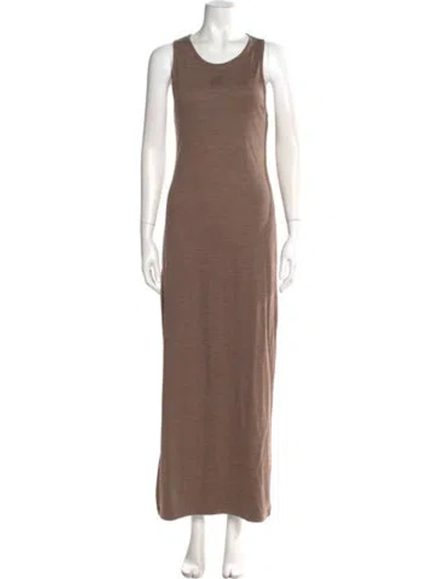 Pre-owned Loewe Anagram Long Dress In Brown