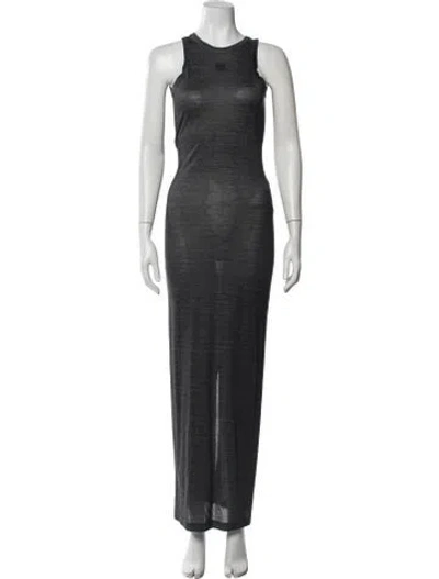 Pre-owned Loewe Anagram Long Dress In Gray
