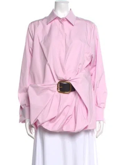 Pre-owned Loewe Anagram Long Sleeve Blouse In Pink