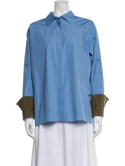 Pre-owned Loewe Anagram Long Sleeve Top In Blue