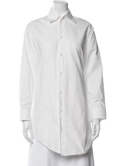 Pre-owned Loewe Anagram Long Sleeve Top In White