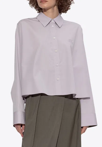 Loewe Anagram Embroidered Trapeze Shirt In Purple
