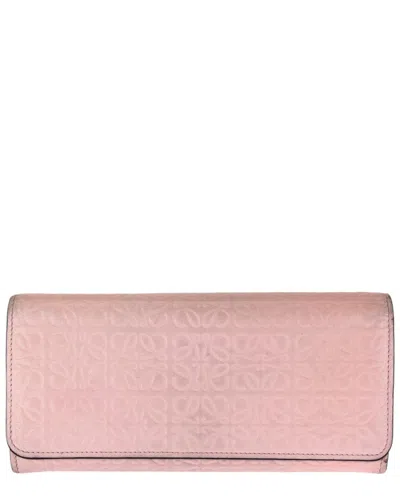 Loewe Anagram Long Wallet (authentic Pre-loved) In Pink
