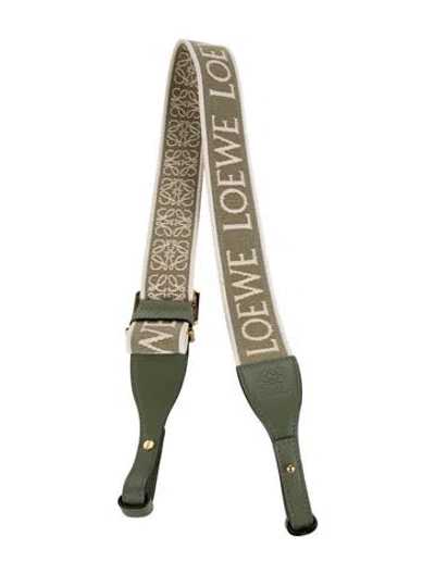 Pre-owned Loewe Anagram Loop Bag Strap In Green