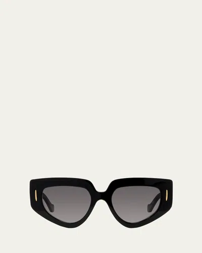 Loewe Anagram Lw40154u Sunglasses In Black/smoke