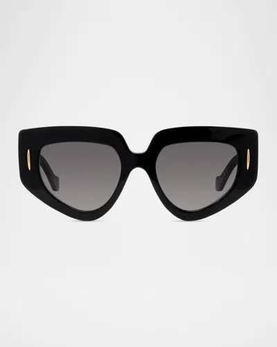 Loewe Anagram Lw40154u Sunglasses In Black/smoke