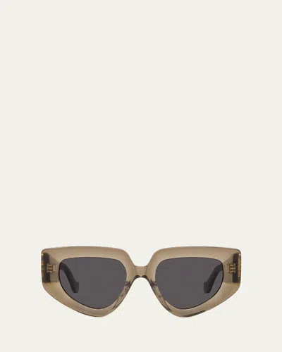 Loewe Anagram Lw40154u Sunglasses In Sand/smoke