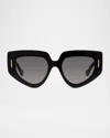 Loewe Anagram Geometric Sunglasses, 51mm In Sblksmkg