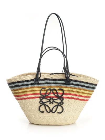 Loewe Anagram Medium Basket Bag Handbags Beige In Multicoloured