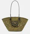 Loewe Small Anagram Basket Iraca Shoulder Bag In Brown