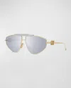 Loewe Anagram Metal Alloy Aviator Sunglasses In Gray