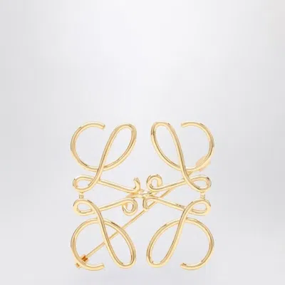 Loewe Anagram Metal Brooch In Gold