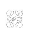 Loewe Anagram Brooch In Silver-tone Metal In White