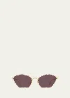 Loewe Lw40115u Anagram 30y Gold Sunglasses In Sengld/viol