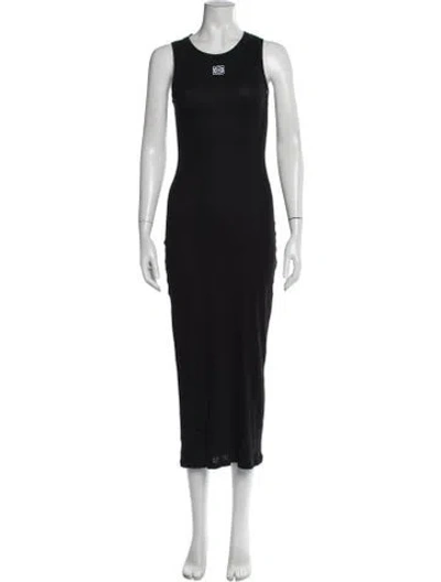Pre-owned Loewe Anagram Midi Length Dress In Black