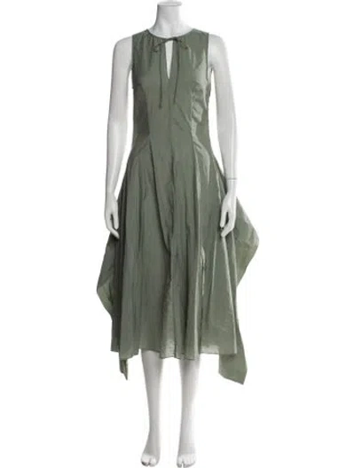 Pre-owned Loewe Anagram Midi Length Dress In Green