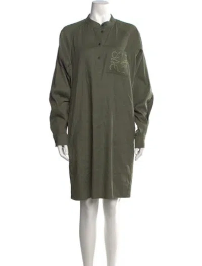 Pre-owned Loewe Anagram Mini Dress In Green