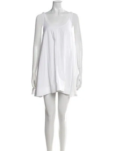 Pre-owned Loewe Anagram Mini Dress In White