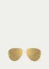 Loewe Anagram Mirrored Acetate Round Sunglasses In Ivory