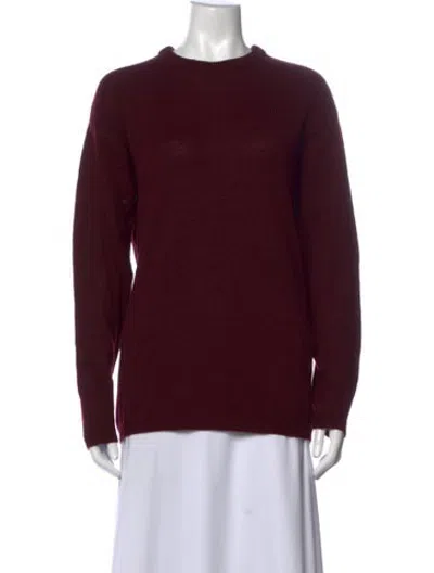 Pre-owned Loewe Anagram Mock Neck Sweater In Burgundy