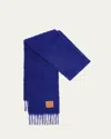 Loewe Mohair-wool Anagram Scarf In Midnight Blue