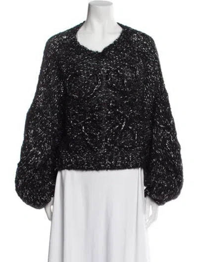 Pre-owned Loewe Anagram Mohair Sweater In Black