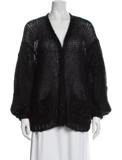 Pre-owned Loewe Anagram Mohair Sweater In Black