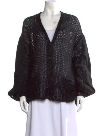 Pre-owned Loewe Anagram Mohair Sweater In Black