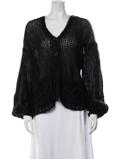 Pre-owned Loewe Anagram Mohair Sweater In Black