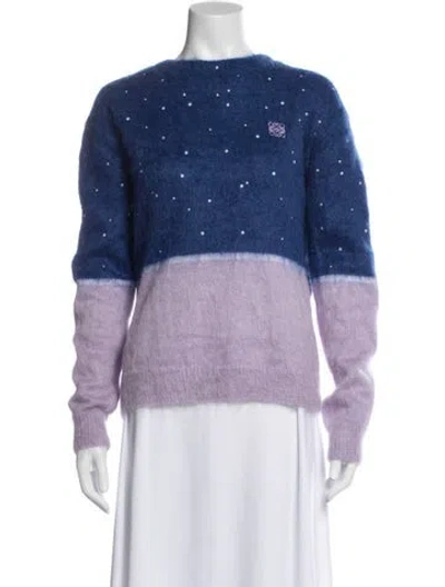 Pre-owned Loewe Anagram Mohair Sweater In Blue
