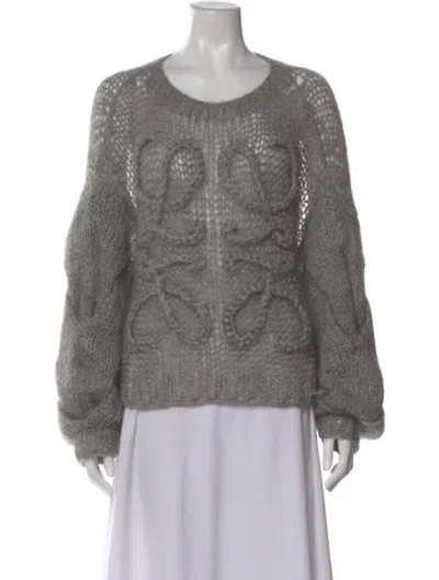 Pre-owned Loewe Anagram Mohair Sweater In Gray