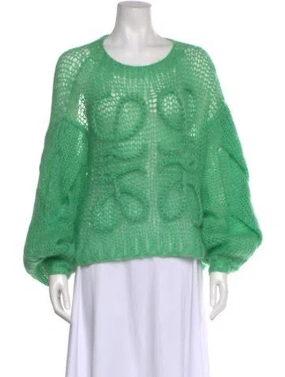 Pre-owned Loewe Anagram Mohair Sweater In Green