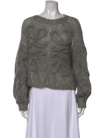 Pre-owned Loewe Anagram Mohair Sweater In Grey