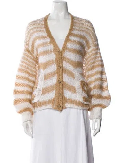 Pre-owned Loewe Anagram Mohair Sweater In Neutral