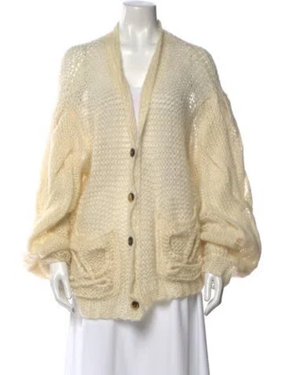 Pre-owned Loewe Anagram Mohair Sweater In Neutral